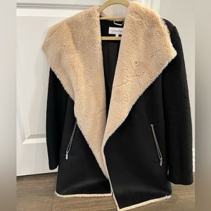 Calvin Klein faux shearling black jacket